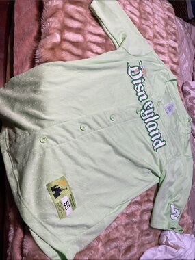 Disney TINKERBELL Pale Green Disneyland Baseball Jersey